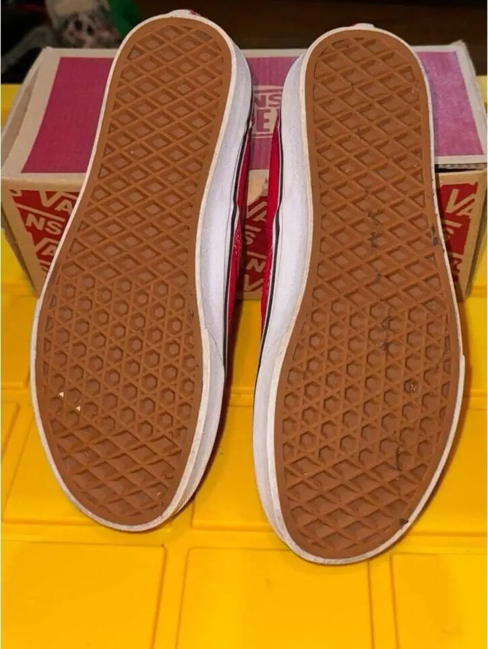 Vans Classic Slip Ons Checker Flame Racing Red Size 5